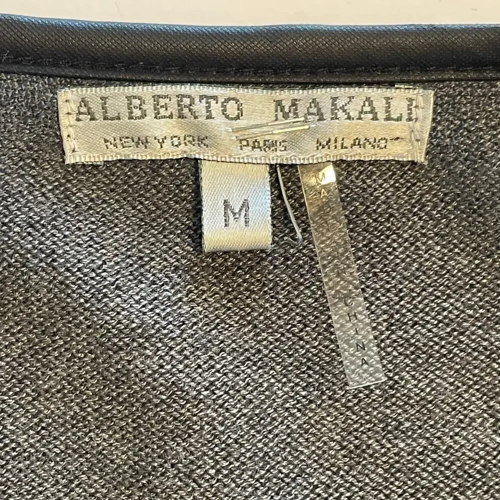 Alberto Makali Wool Blend Open Cardigan Women's Size Medium Green Gray Drapey - Picture 4 of 7